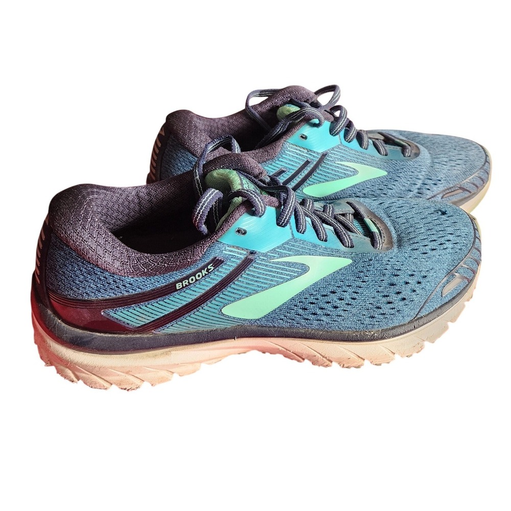 Brooks Adrenaline GTS 18 Blue Teal Running Shoes Womens 9.5 1202681B495